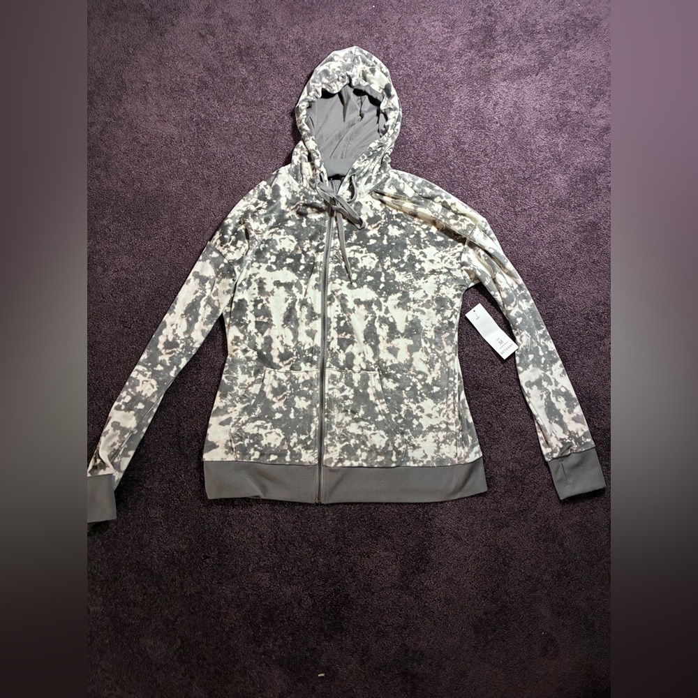 LuLaRoe Camouflage Gray and White Hoodie